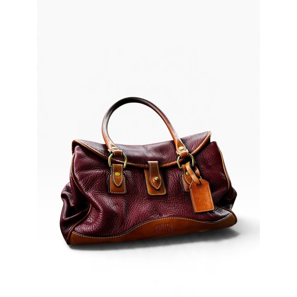 Ghurka Vintage Leather Satchel Large Burgundy Satchel Handbag Luxury Heritage